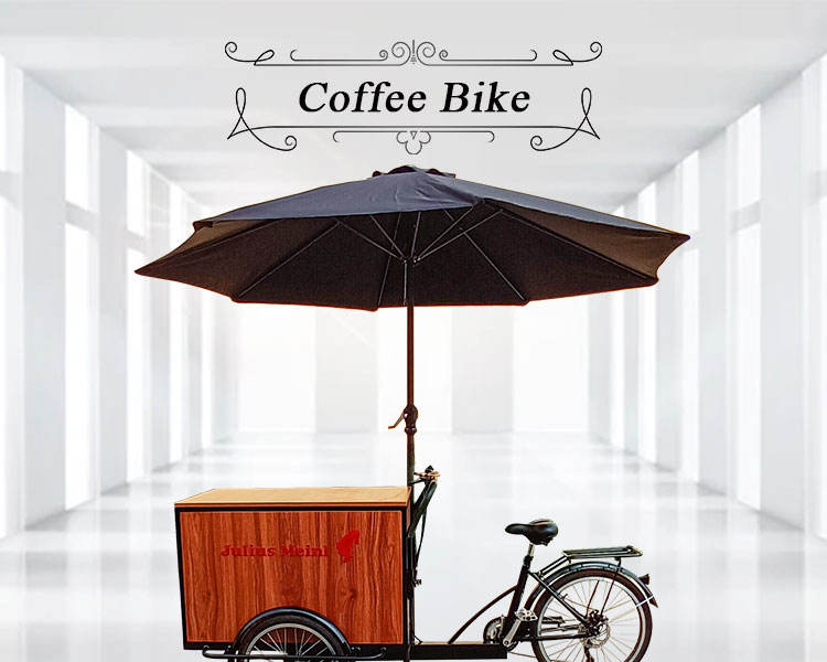Pedals Mobile Coffee Bike Street Coffee Cart with Wooden Box