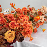 Offre Spéciale personnalisé fleur artificielle rangée fleur 180*60cm soie Table guirlande chemin de Table pour décor de mariage