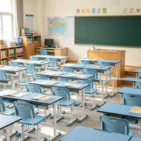 Ensemble bureau et chaise ergonomique réglable en hauteur avec logo personnalisé pour l'école primaire et secondaire - Vente en gros