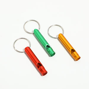 Красочный металлический аварийный свисток самообороны логотип на заказ брелок свисток для безопасности выживания - Product Image 2