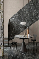 Dalles de marbre gris italien poli, luxueuses dalles de pierre naturelle gris foncé veinées de blanc pour îlots de cuisine, bars et revêtements de sol