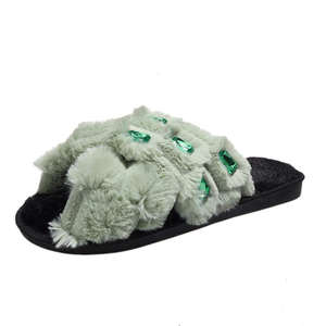 Women's European Winter Coat Fur Flats New Fashion <b>Home</b> <b>Slippers</b> for Autumn and Winter Women's Fashion Accessories - Product Image 5