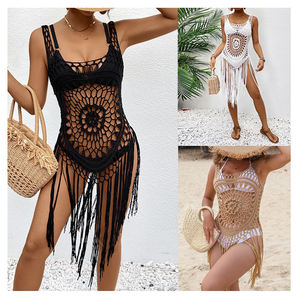 Traje <span class=keywords><strong>de</strong></span> <span class=keywords><strong>baño</strong></span> hecho a mano <span class=keywords><strong>de</strong></span> ganchillo 3D flor borla Bikini cubrir traje <span class=keywords><strong>de</strong></span> <span class=keywords><strong>baño</strong></span> verano playa Vestido <span class=keywords><strong>de</strong></span> punto Tankinis cubrir para mujeres - Product Image 2