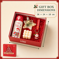 Boîte cadeau de Noël personnalisée avec logo, avec bouteille isotherme, ornements et accessoires de fête pour cadeaux d'entreprise en gros