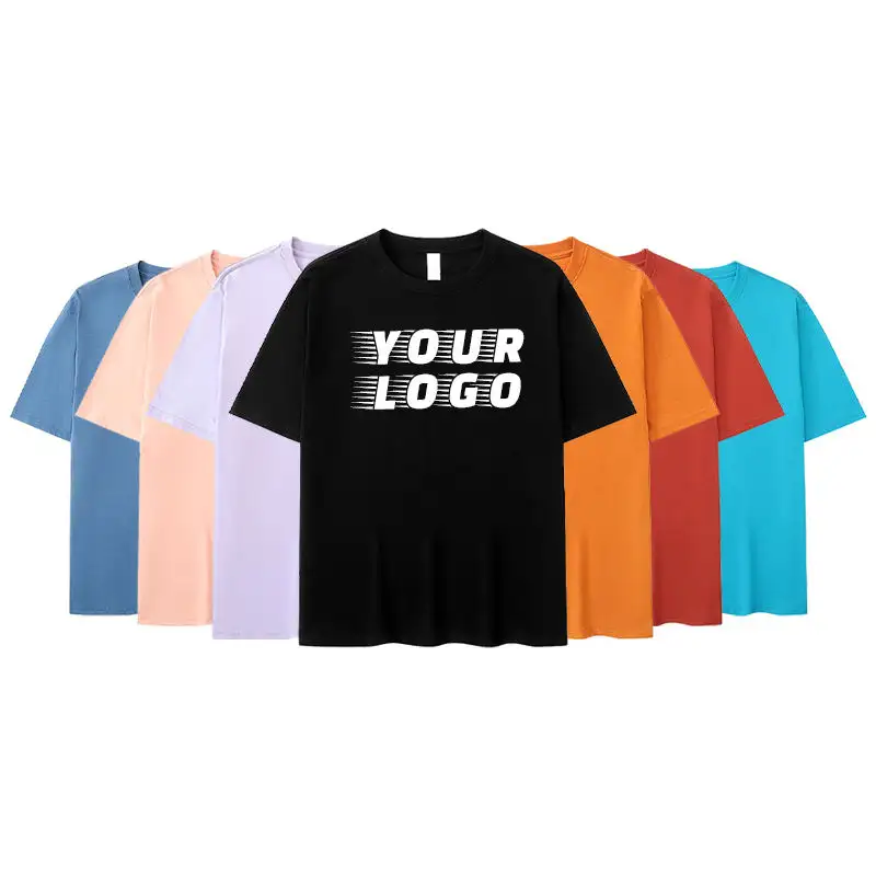 Мужская Толстая хлопковая футболка высокого качества с индивидуальным дизайном логотипа пустая негабаритная футболка с открытыми плечами для мужчин