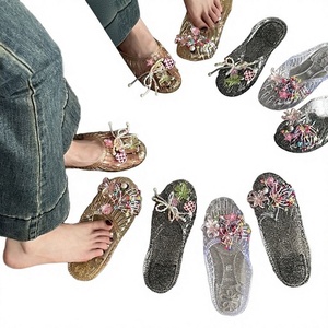 2026 New French Style <b>Open</b> <b>Toe</b> <b>Platform</b> Sandals Women PVC Slip-On Low <b>Heel</b> Fashion Trend Elegant Summer Outdoor Beach Black - Product Image 4