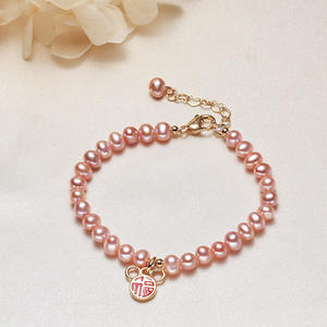 Pulsera de Perlas de Agua Dulce Hecha a Mano en Zhuji, Perla Auténtica, Amuleto de la Fortuna, Joyería Elegante para Mujeres con Sentido de la Moda - Product Image 2