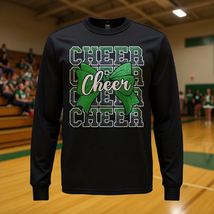 Camiseta de Manga Larga Verde para Animadoras, Camiseta Deportiva para Animadoras - Product Image 3