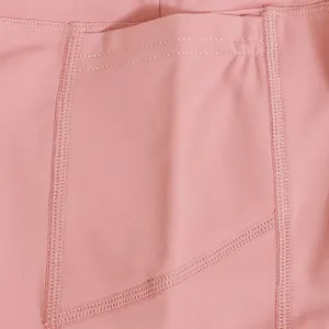 New Design Kids Leggings Pink Nylon Spandex Knit Solid Color Short Sweatpants Trousers Children Yoga Pants