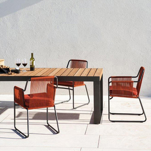 Ensemble de table et de chaises de style nordique moderne et pastoral, mobilier d'extérieur, imperméable, résistant aux rayons UV, pour la plage, la cour, le jardin - Product Image 2