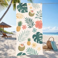 Custom 100% Cotton Terry Luxury Cabana Beach Towel Eco-Friendly Wholesale Logo Print Large Oversized Absorbent Pool Hotel Resort
