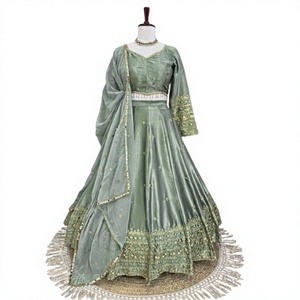 Divyam Creation <b>Red</b> Embroidered Spandex <b>Lehenga</b> Choli Floor-Length Traditional Indian Wedding Dress Women's Regular Fit - Product Image 1