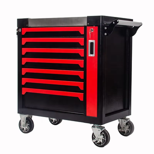 Ensemble d'outils en acier rouge à sept tiroirs verrouillables, 279 pièces, boîte à outils en fer robuste pour atelier de réparation automobile, OEM/OBM - Product Image 4