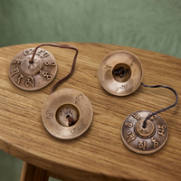 Cymbales tibétaines en bronze, cloches faites à la main, gravées et sculptées, 6-9 cm, 255g, pour les pratiques religieuses, la thérapie sonore, la méditation