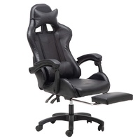 Fauteuil de bureau ergonomique en cuir PU avec accoudoirs réglables et repose-pieds, idéal pour le gaming et les tâches lourdes