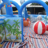 WINSUN Juego Deportivo Inflable Comercial, Juegos Interactivos, Circuito de Obstáculos Inflable de Playa para Niños
