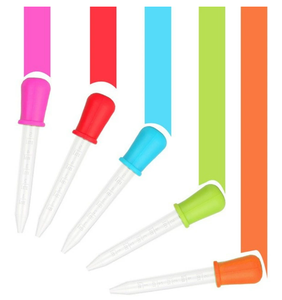 Pipettes en silicone liquide jetables 2.5ml/5ml compte-gouttes pour gâteau, outils de transfert de bonbons et liquides et support à presser - Product Image 5