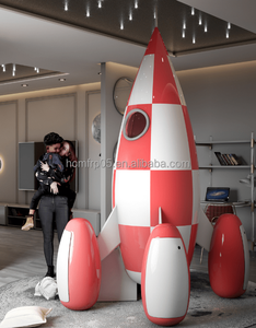 รูปปั้นจรวดสร้างสรรค์สำหรับเด็ก ใช้ตกแต่งภายในและภายนอกอาคาร เหมาะสำหรับสวนสนุก ห้างสรรพสินค้า และพื้นที่จัดแสดง - Product Image 4