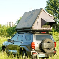 Tentes de toit en aluminium à coque rigide 4 saisons pour SUV, imperméables, tissu Oxford 3000 mm avec échelle pour le camping en tout-terrain