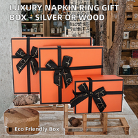 Anneaux de serviette portables de luxe en bois argenté avec doublure en éponge, matériaux recyclés et stériles pour la restauration formelle et l'utilisation avec des bougies - Coffret cadeau idéal