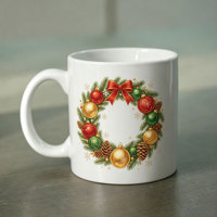 Mug à café en céramique blanc de Noël de 11 oz, tasse à thé avec design personnalisé par sublimation, passe au lave-vaisselle, souvenir de vacances d'hiver