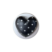 Support de téléphone de bureau créatif en forme de cœur 3D avec points blancs de couleur unie, magnétique et rétractable, accessoires de téléphone coréens pour femmes