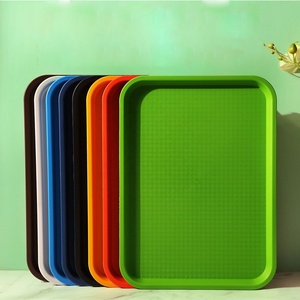 Plateau alimentaire rectangulaire en plastique PP, design moderne, écologique, pour restaurant, cantine, service de fête, assiette alimentaire épaissie - Product Image 5