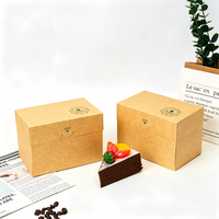 Boîte en papier kraft imprimée personnalisable avec pack de glace, boîte alimentaire sécurisée pour boulangerie, pâtisserie, dessert à emporter