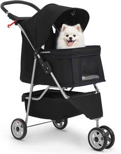 Carrito Plegable para Perros Grandes, Medianos y Pequeños, Transportín para Gatos, Carrito para Mascotas de 3 Ruedas, Carrito Plegable para Perros - Product Image 1