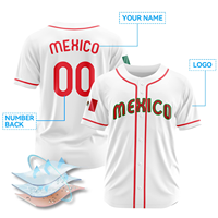 CUICHANG Jersey Baseball putih kustom Logo bordir Macaron sublimasi jaring Jersey bisbol Meksiko
