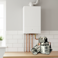 Ventilateur de chaudière murale à gaz, moteur silencieux à fréquence variable 48W, coque en aluminium, pour chaudière à gaz CVC