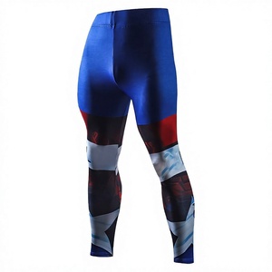 Pantalons de sublimation à taille élastique avec logo personnalisé de qualité supérieure, matière polyester durable, leggings de compression imprimés en 3D pour hommes, pour la salle de sport - Product Image 1