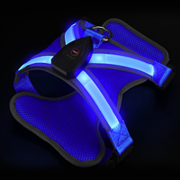 LED-Reflektierende Hundetrageschlinge mit Lichtern, Nylon-Knopfbatterie, Sicherheitsweste für Haustiere, Verstellbares Leuchtendes Hundezubehör