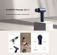 Pistolet de massage portable Xiaomi 2, moteur sans balais rechargeable, 4 têtes de massage, batterie 2450 mAh, charge Type-C, autonomie 4-6h