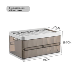 Caja de Almacenamiento de Ropa Plegable de Plástico con Compartimentos para Pantalones, Camisetas, Libros, Armario - Caja de Almacenamiento Grande - Product Image 3