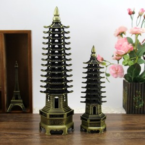Étagère en forme de pagode Wenchang en fer, décoration de bureau traditionnelle, pièce unique de forme géométrique - Product Image 5