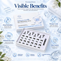 Kit d'ampoules de sérum visage hydratant et repulpant à l'acide hyaluronique 7D fermenté pour peaux sèches et grasses