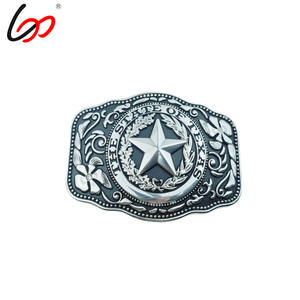 뜨거운 판매 1.5-2 인치 별 모양의 서양 데님 벨트 버클 사용자 정의 로고 골드 실버 도트 블랙 페인트 말 부츠 버클 - Product Image 3