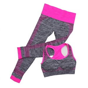 Women Yoga Bra Fitness Yoga Gym Wear Polyester Sexy Sport Yoga Tights and Tops Custom Fabric - Product Image 1