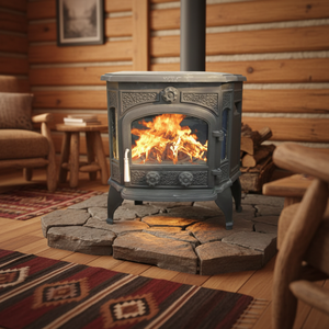 Bestfire Factory Direct Freestanding Modern Cast Iron Wood Burning Stove Living Room 6KW Heat Output <strong>EN13240</strong> Certified Durable - Product Image 2