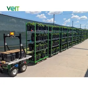 Carros móviles de plantas de vivero de flores hortícolas de invernadero de granja