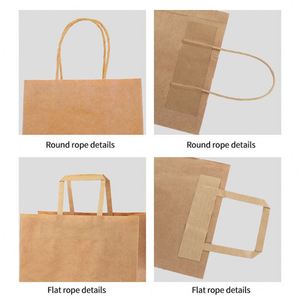 Sacs en papier kraft personnalisés avec poignées, sacs fourre-tout en papier personnalisés avec votre propre logo pour robes et usage commercial - Product Image 4