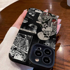 Funda de Teléfono TPU Retro de Halloween para iPhone 16 Pro Max 15 Plus, Diseño de Calabaza, Esqueletos Terroríficos, Hojas de Otoño, Funda Protectora - Product Image 3