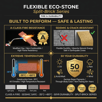 Série de carreaux de pierre écologiques flexibles, effet brique fendue, 3D, ultra-minces, en céramique souple, modernes, pour murs extérieurs et intérieurs, pour hôtels et villas