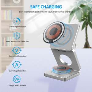 <span class=keywords><strong>Cargador</strong></span> Inalámbrico Magnético Plegable Promocional 3 en 1, Carga Inalámbrica Plegable para Teléfono Móvil, Estación de Carga Rápida - Product Image 4