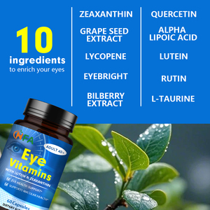 Cápsulas de protección ocular de etiquetas privadas Compatible con la salud macular y de la retina Cápsulas de vitaminas para los ojos Ingredientes 10 en 1 60 cápsulas - Product Image 4