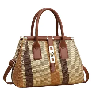 Women's New Luxury Handbag Casual Tote Durable Fashionable Crossbody Bag One Shoulder Plain Chain Leather