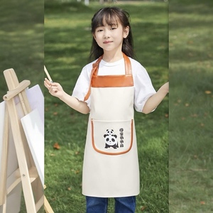 Kids Leather Canvas Apron Custom Logo Neck-<b>wrap</b> Style Waterproof Stain-Resistant for Painting Studio - Product Image 4