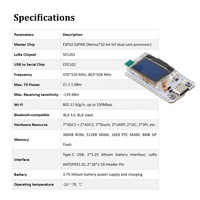 Carte de développement Diymall WiFi LoRa32 V3 avec écran OLED 0,96 pouces, module émetteur-récepteur ESP32-S3 SX1262 863-928 MHz pour Meshtastic
