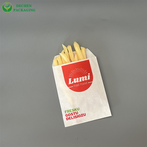 Hamburger Bag Hot Food Delivery Bags Custom Logo Glassine Waxed Paper Bags Disposable